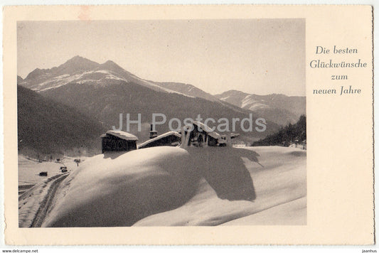 New Year Greeting Card - Die Besten Wunsche zum neuen Jahre - mountains  BRB 1904 - old postcard - 1957 - Germany - used - JH Postcards