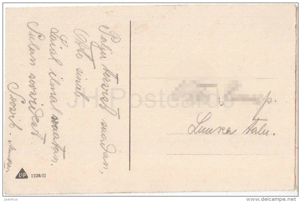 birthday greeting card - children - L&P 1328/II - circulated in Estonia 1930s - JH Postcards