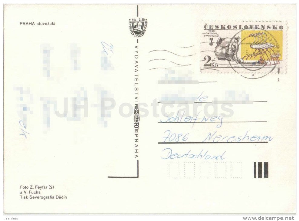 Praha - Prague - Prague Hundred Spires - Czechoslovakia - Czech - used 1977 - JH Postcards