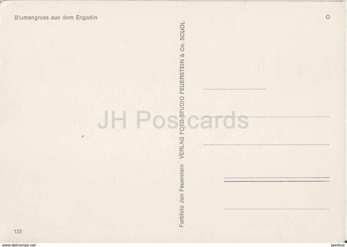 Blumengruss aus dem Engandin - fleurs - 133 - Suisse - inutilisé
