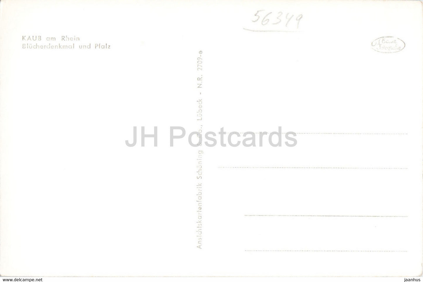 Kaub am Rhein - Blucherdenkmal und Pfalz - old postcard - Germany - unused