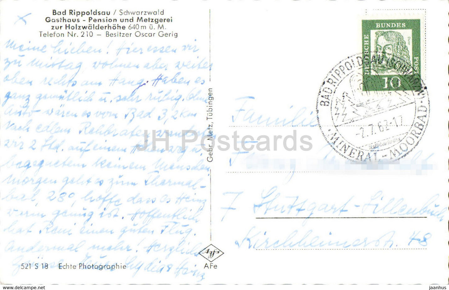 Bad Rippoldsau - Gasthaus - 1962 - Allemagne - d'occasion