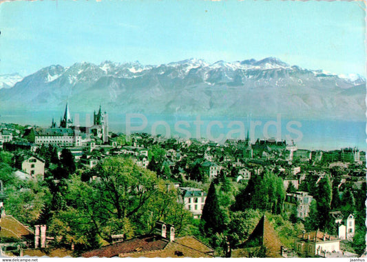 Lausanne - Vue Generale et les Alpes de Savoie - 602 - Switzerland - unused - JH Postcards