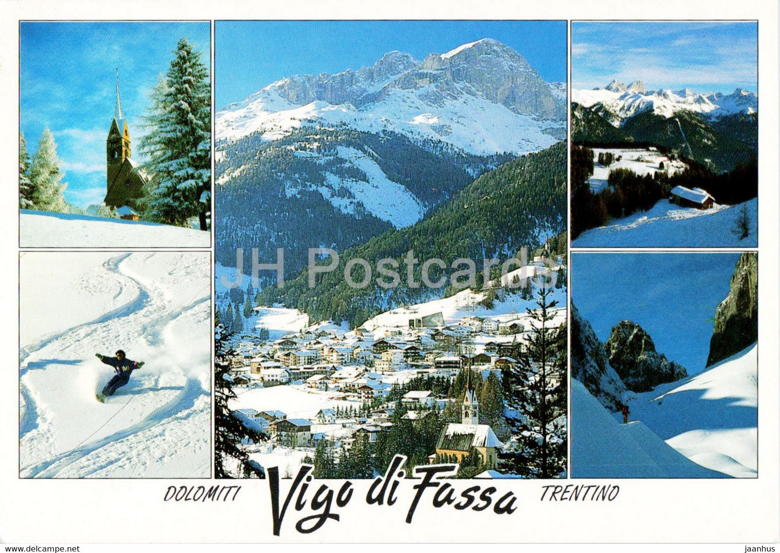 Val di Fassa - Vigo - multiview - 1997 - Italy - used - JH Postcards