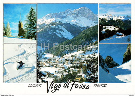 Val di Fassa - Vigo - multiview - 1997 - Italy - used - JH Postcards