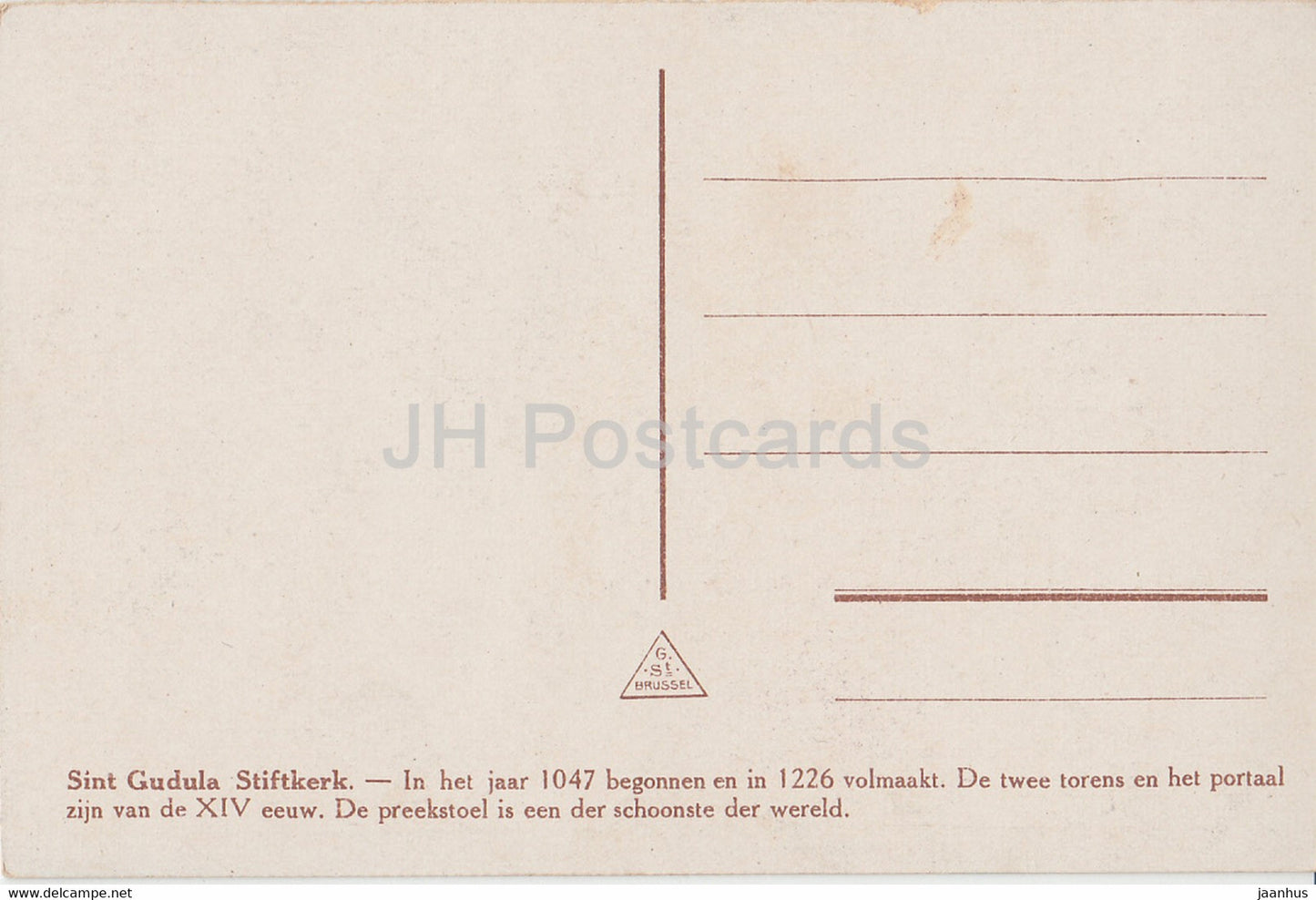 Bruxelles - Brussels - Sinte Gudula Kerk - Eglise Sainte Gudule - old postcard - Belgium - unused