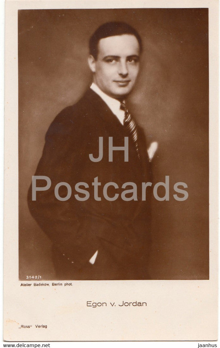 Austrian actor Egon v Jordan - Film - Movie - 3142 - Germany - old postcard - unused - JH Postcards