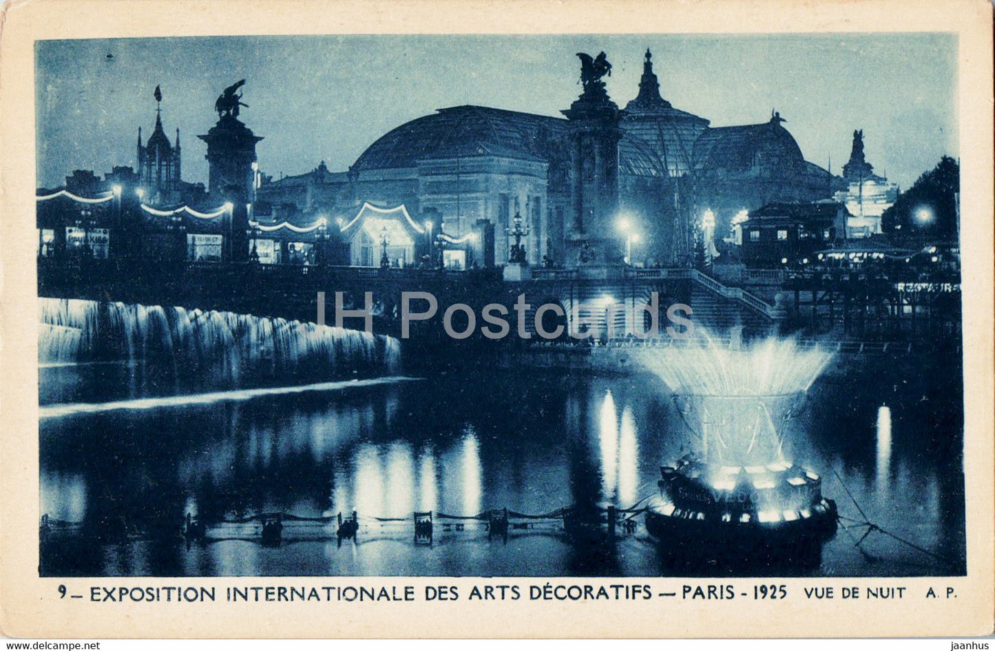 Exposition Internationale des Arts Decoratifs - Paris 1925 - Vue de Nuit - 9 - old postcard - France - unused - JH Postcards