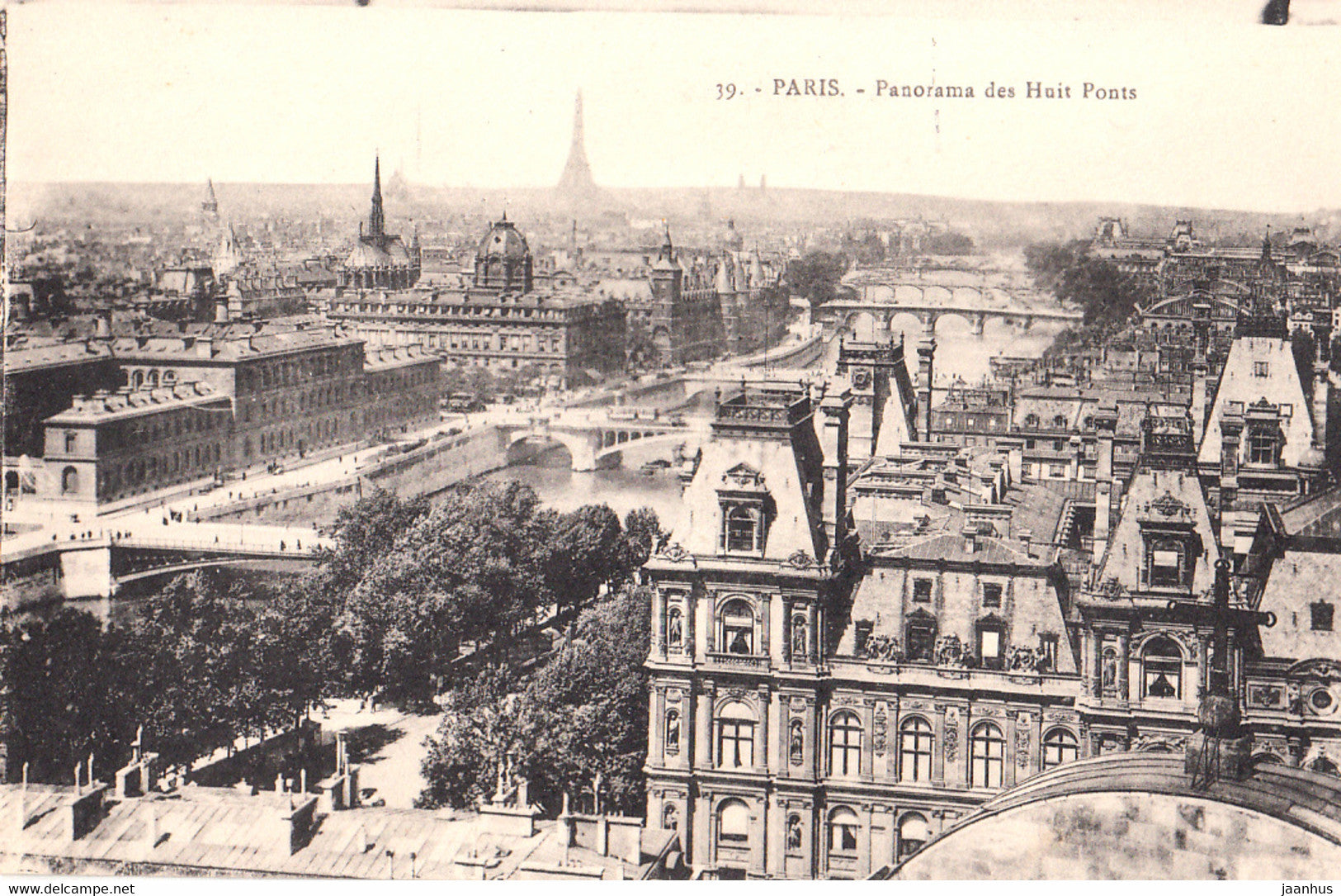 Paris - Panorama des Huit Ponts - 39 - old postcard - France - unused - JH Postcards