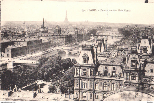 Paris - Panorama des Huit Ponts - 39 - old postcard - France - unused - JH Postcards