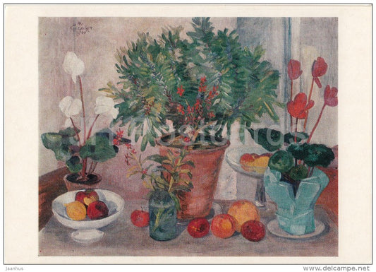 painting by M. Saryan - Still Life . Flowers , 1940 - Armenian art - 1985 - Russia USSR - unused - JH Postcards