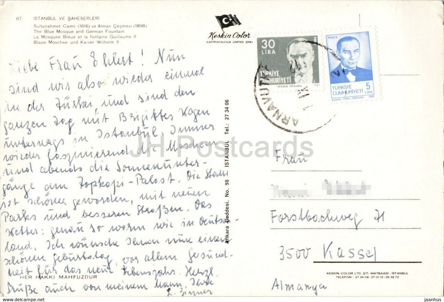 Istanbul - Die Blaue Moschee und der Deutsche Brunnen - 67 - Keskin - Türkei - gebraucht