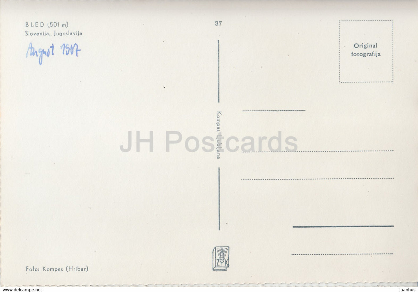 Bled - 501 m - 37 - 1967 - Yugoslavia - Slovenia - used
