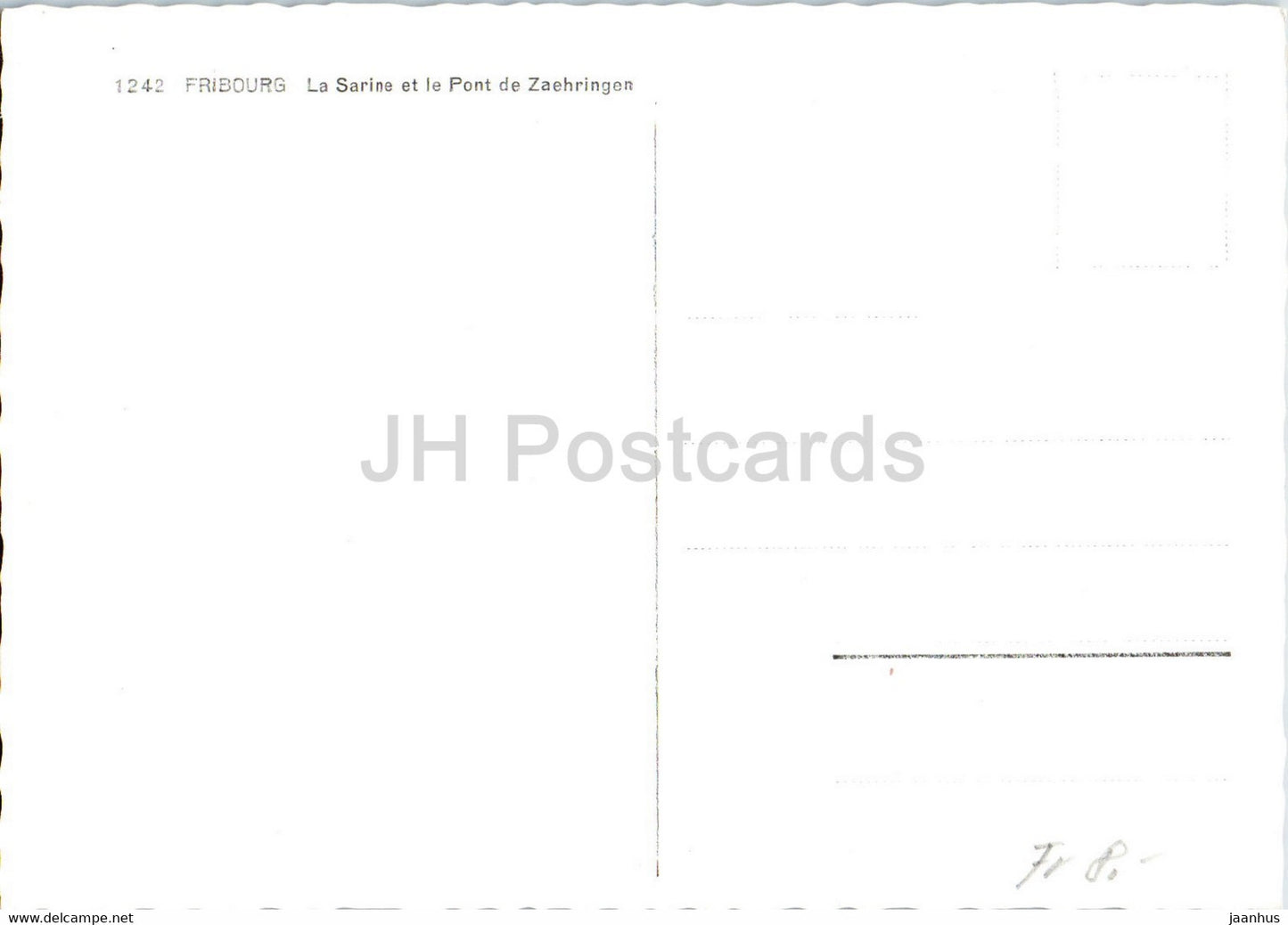 Fribourg - La Sarine et le Pont de Zaehringen - 1242 - Suisse - inutilisé