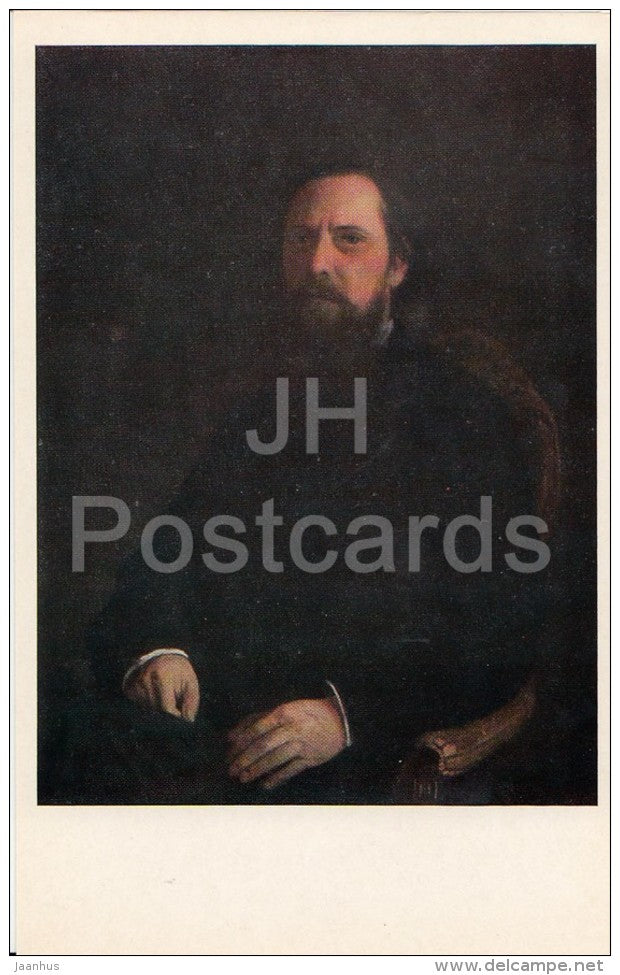painting by N. Ge - Mikhail Saltykov-Shchedrin - Russian Writers - 1969 - Russia USSR - unused - JH Postcards