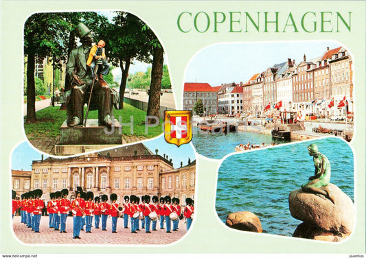 Different views of Copenhagen - Andersen monument - Little Mermaid - Guard - multiview - 124 - Denmark - unused - JH Postcards