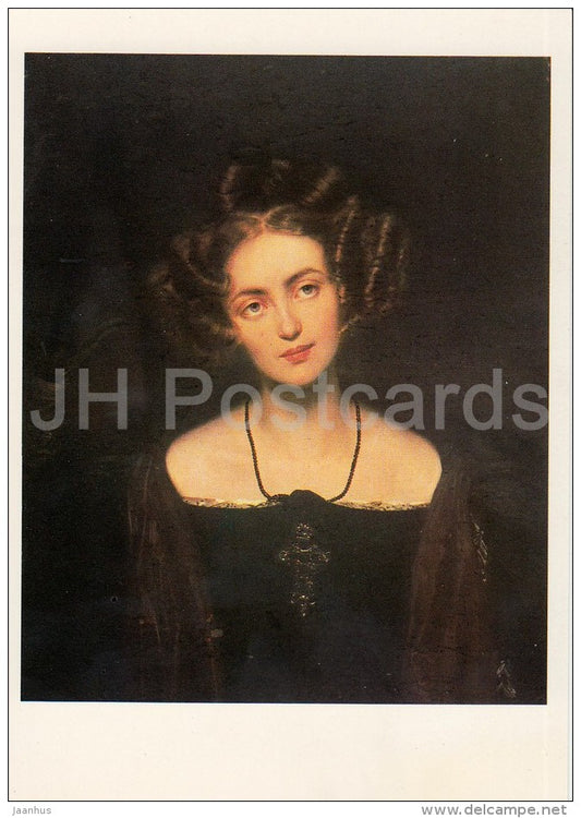 painting by Paul Delaroche - Portrait of Henrietta Sontag, 1831 - woman - French art - Russia USSR - 1983 - unused - JH Postcards