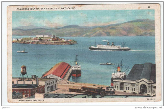 Alcatraz Island , San Francisco Island , California - passenger ship - 11 - to Estonia 1934 - old postcard - USA - used - JH Postcards
