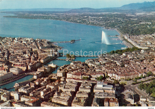 Geneva - Geneve - vue aerienne - aerial view - 1021 - Switzerland - used - JH Postcards