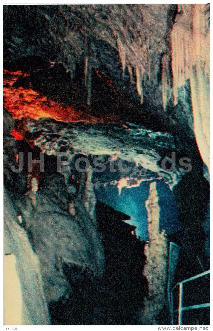 Canyon Hall - New Athos Cave - Novyi Afon - Abkhazia - Turist - 1976 - Georgia USSR - unused - JH Postcards