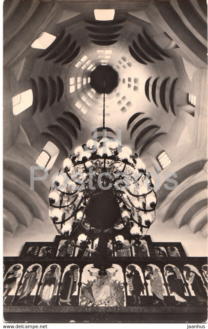 Leipzig - Russian Church interior - chandelier - Germany DDR - unused - JH Postcards