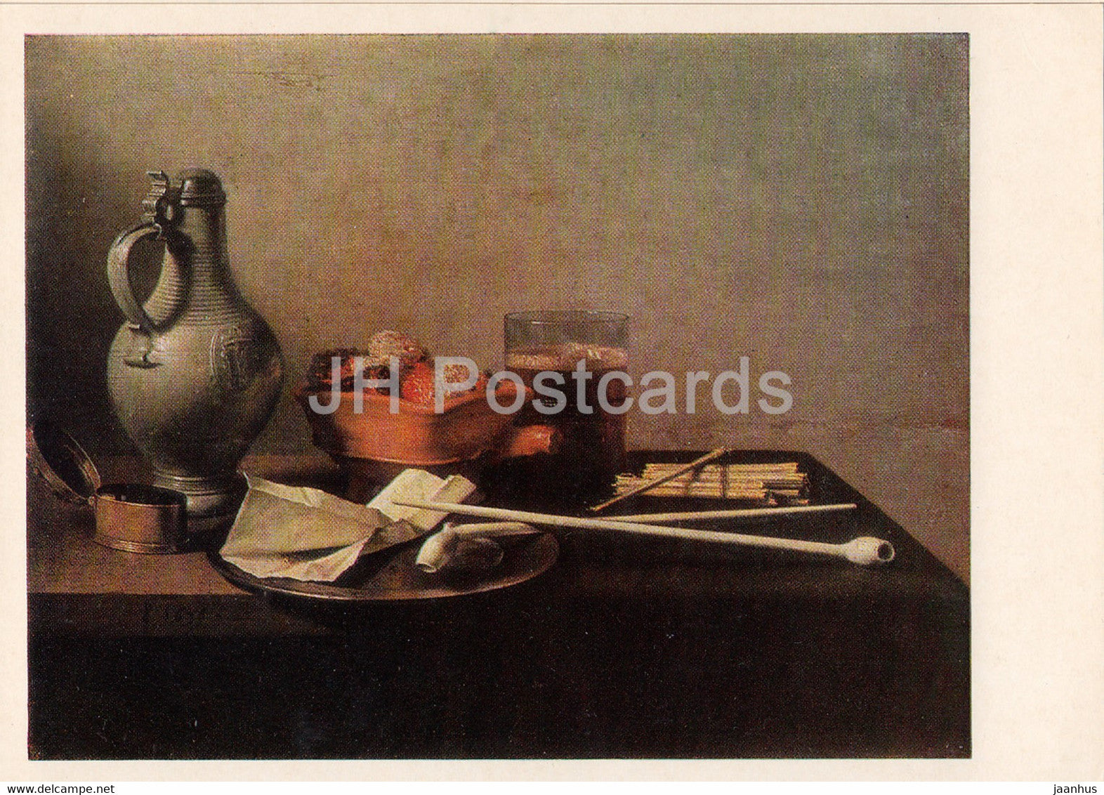 painting by Pieter Claesz - Pipes and brazier - still life - Dutch art - 1972 - Russia USSR - unused - JH Postcards