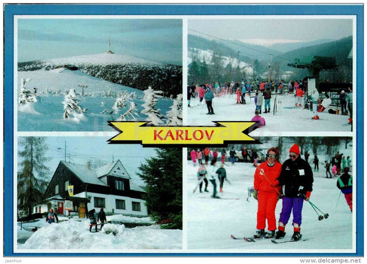 recreational area in Jeseniky - mountain Praded 1491 m - ski resort - hotel Velky - Karlov - Czech - unused - JH Postcards