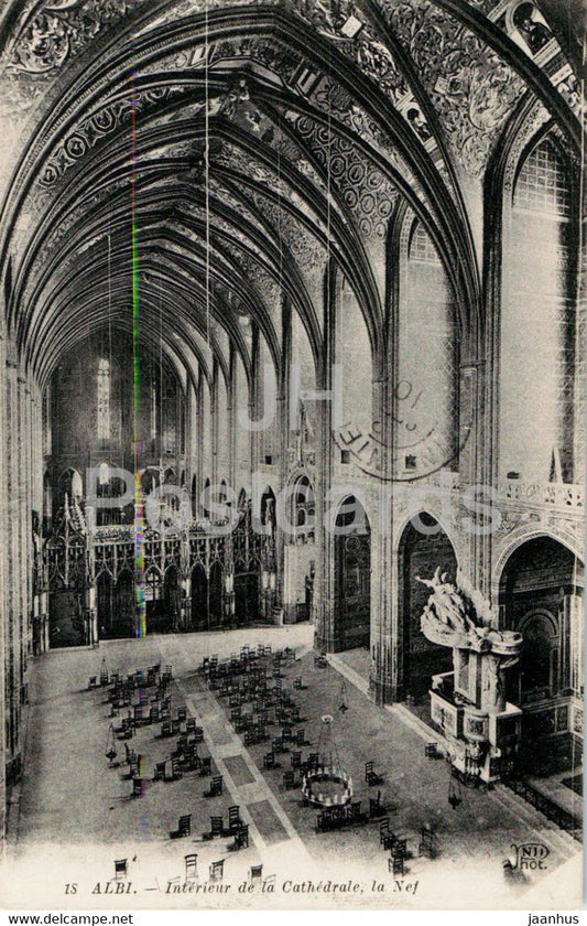 Albi - Interieur de la Cathedrale - La Nef - cathedral - 18 - old postcard - 1910 - France - used - JH Postcards