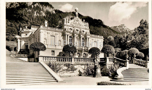 Schloss Linderhof - castle - old postcard - 1954 - Germany - used - JH Postcards