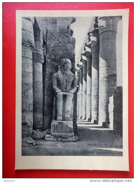 courtyard and hall of the temple of Amun in Luxor - Egypt - Architecture of Ancient East - 1964 - Russia USSR - unused - JH Postcards