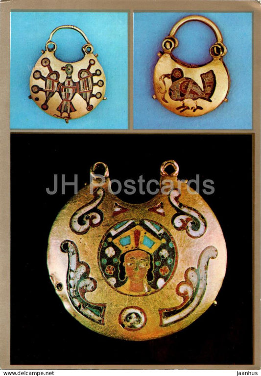 gold pendants - Museum of Historic Treasures of Ukraine - 1979 - Ukraine USSR - unused