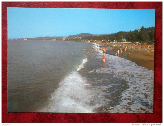 Gagra beach Gantiadi - 1980 - Abkhazia - Georgia - USSR - unused - JH Postcards