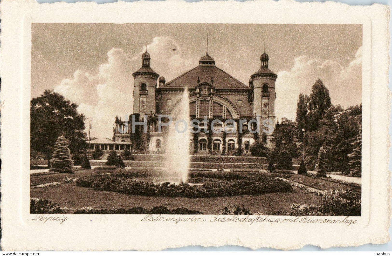 Leipzig - Palmengarten - Gesellschaftshaus mit Blumenanlage - old postcard - Germany - unused - JH Postcards