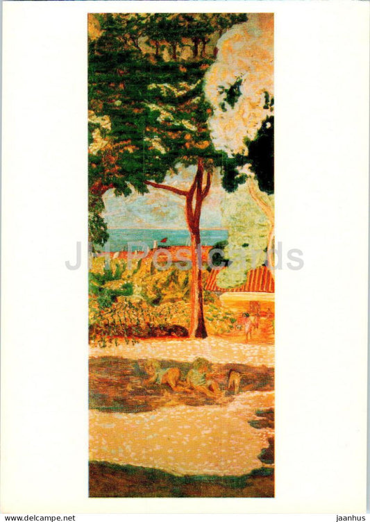 painting by Pierre Bonnard - By the Mediterranean Middle part of triptych - French art - 1977 - Russia USSR - unused - JH Postcards