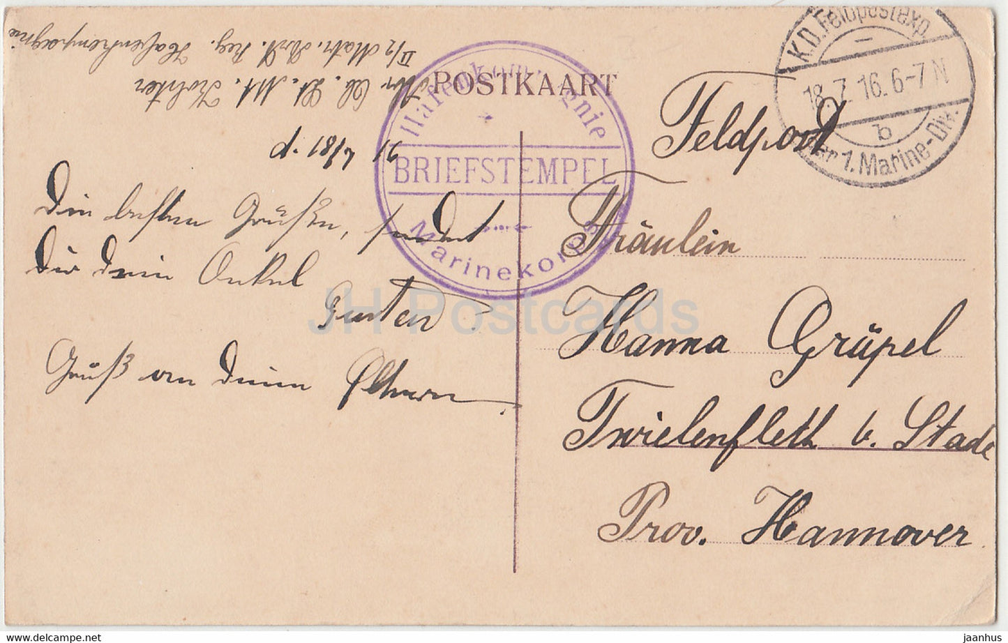 Oostende - De Kursaal in de richting der Stad en Leopoldlaan - Feldpost - alte Postkarte - 1916 - Belgien - gebraucht