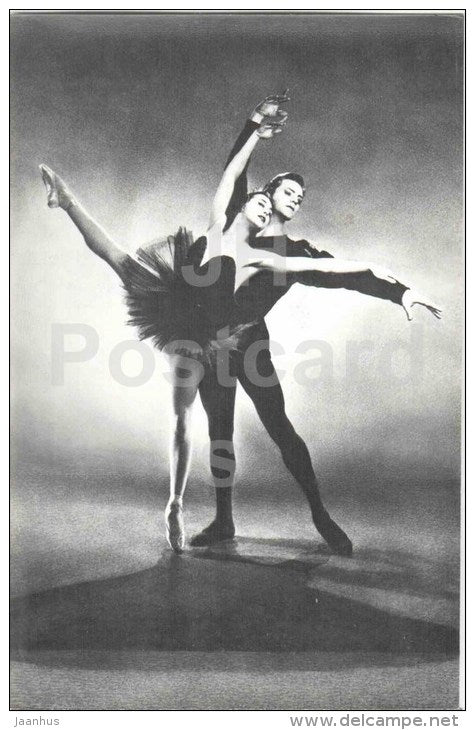 Timofeyeva , Odile - M. Liepa , Siegfried - soloist - Swan Lake - ballet - 1977 - Russia USSR - unused - JH Postcards