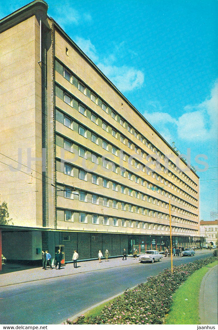 Lviv - Lvov - hotel - car Volga - 1970 - Ukraine USSR - unused - JH Postcards