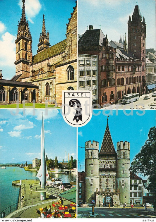 Munster zu Basel - Rathaus - Dreilanderecke - Spalentor - 673 - 1984 - Switzerland - used - JH Postcards