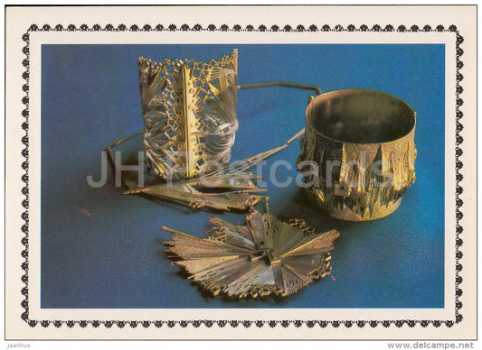 bracelet Stalactite and Patterns - Chest ornament - Modern art of Russian Jewelers - 1985 - Russia USSR - unused - JH Postcards