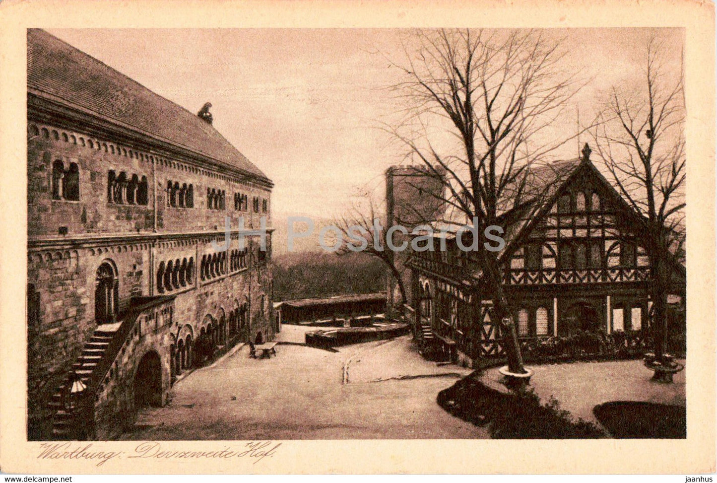Wartburg - Der zweite Hof - old postcard - Germany - unused - JH Postcards