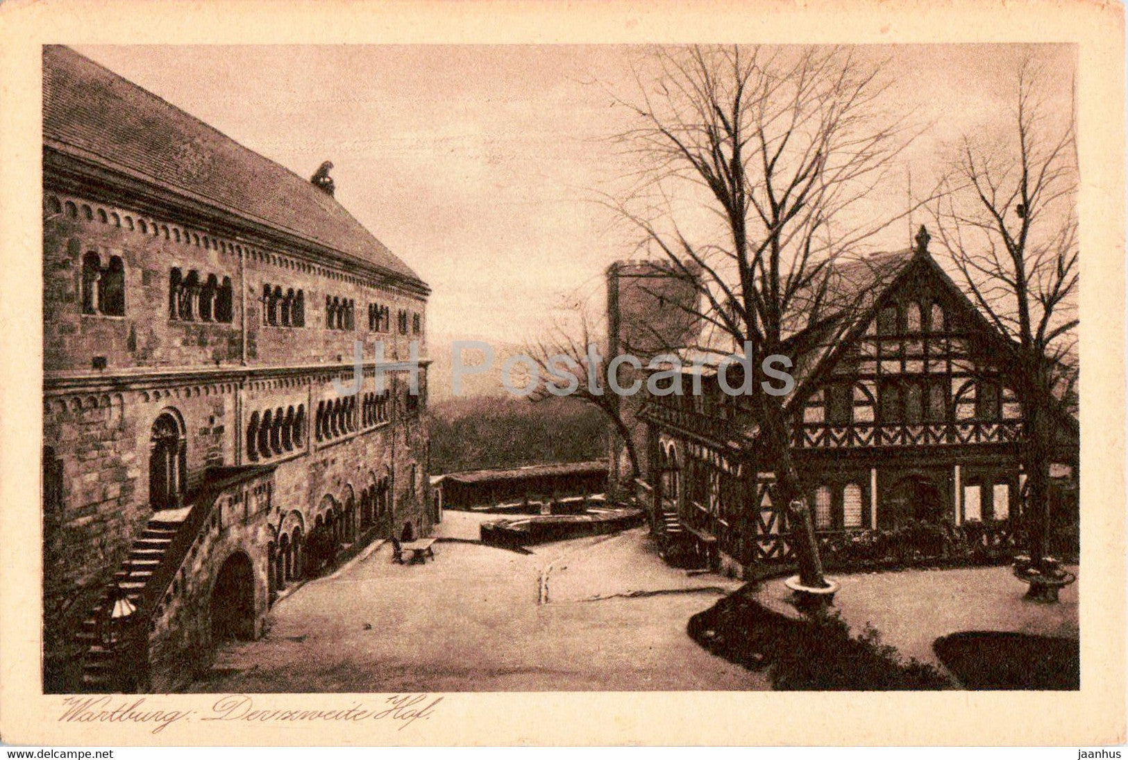 Wartburg - Der zweite Hof - old postcard - Germany - unused - JH Postcards