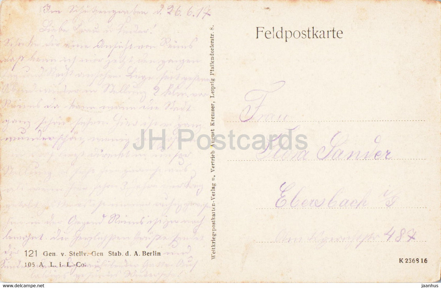 Reims - Frankreich - Feldpostkarte - 121 - old postcard - 1917 - France - used