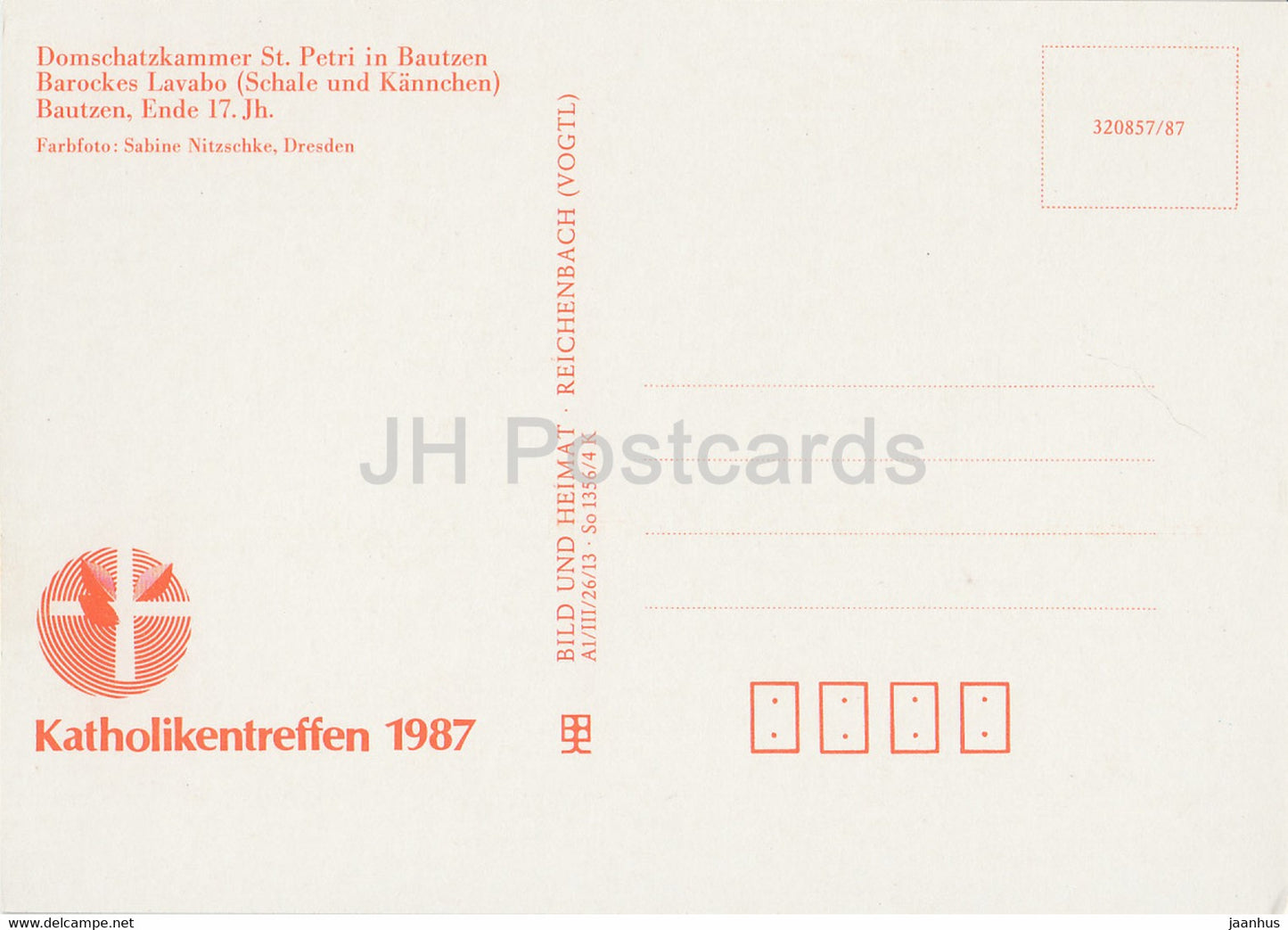 Barockes Lavabo - Domschatzkammer St Petri in Bautzen - 1987 - DDR Germany - unused