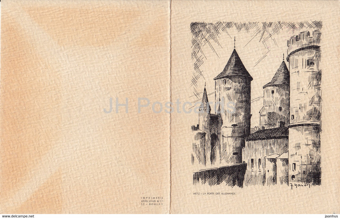 Metz - La Porte des Allemands - illustration - France - unused