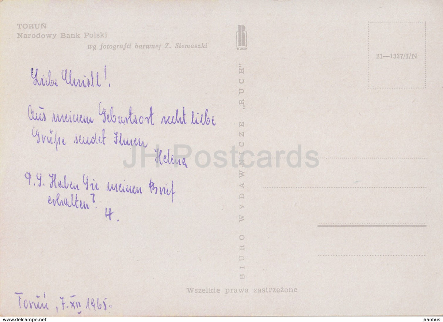 Torun - National Bank of Poland - 1965 - Poland - used