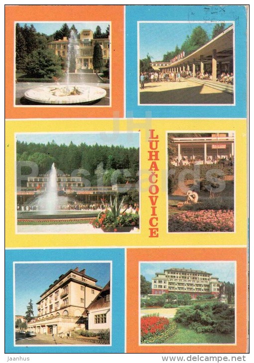 Bedrich Smetana House - colonnade - hotel Alexandria - Lazne Luhacovice - Czechoslovakia - Czech - used 1975 - JH Postcards