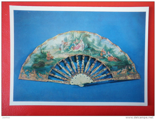 Fan edged with carved and gilded ivory , XVIII century - Europe - 1970 - Russia USSR - unused - JH Postcards