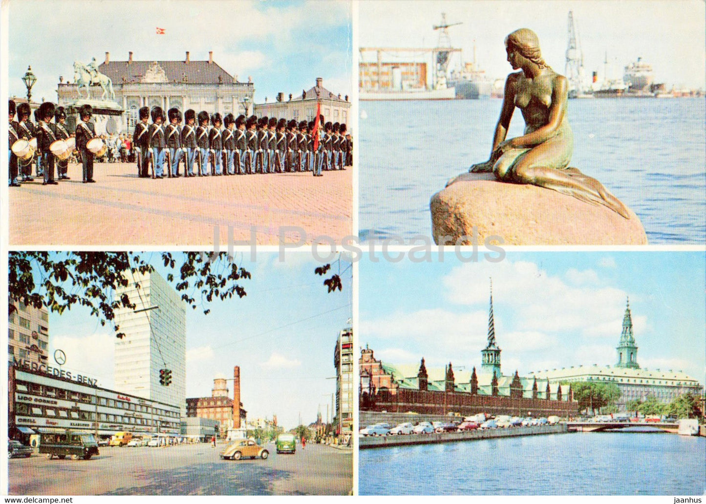Copenhagen - Little Mermaid - Guard - City Views - multiview - 1968 - Denmark - unused - JH Postcards