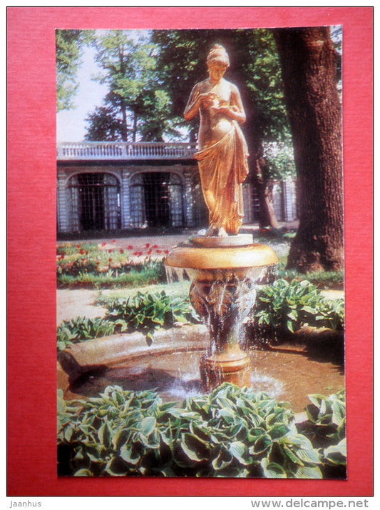 The Lower Park , Cloche Fountain in the Monplaisir Garden , Psyche - Petrodvorets - 1978 - USSR Russia - unused - JH Postcards