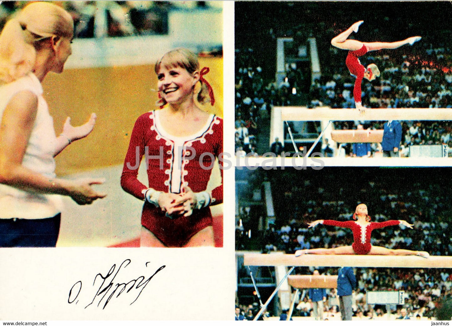 Olga Korbut - gymnastics - Soviet champions - sports - 1974 - Russia USSR - unused - JH Postcards